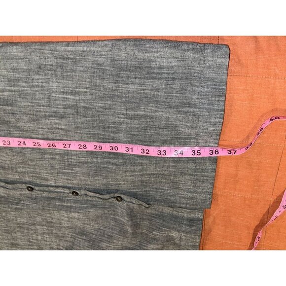 Vince Gray Button-Up Tie-Sleeve Women's Midi Shirt Dress Size Medium - Picture 7 of 8